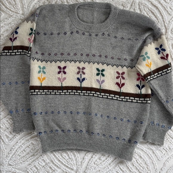 Gray Alpaca Peruvian Crewneck Sweater - Picture 4 of 4